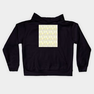 Yellow Grey Paisley pattern. Kids Hoodie